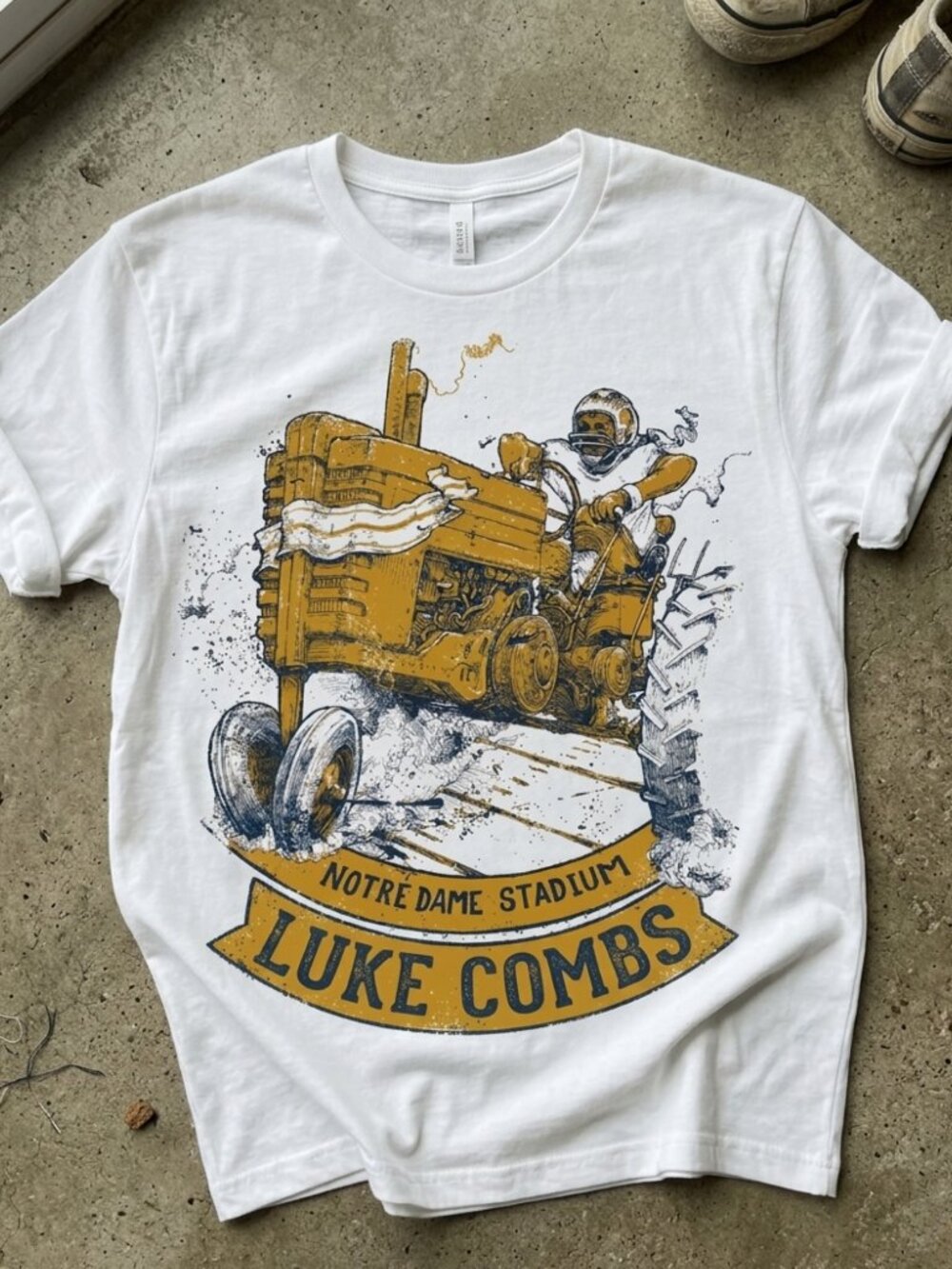 Luke Combs Notre Dame Stadium Vintage Country Tractor Graphic Tee